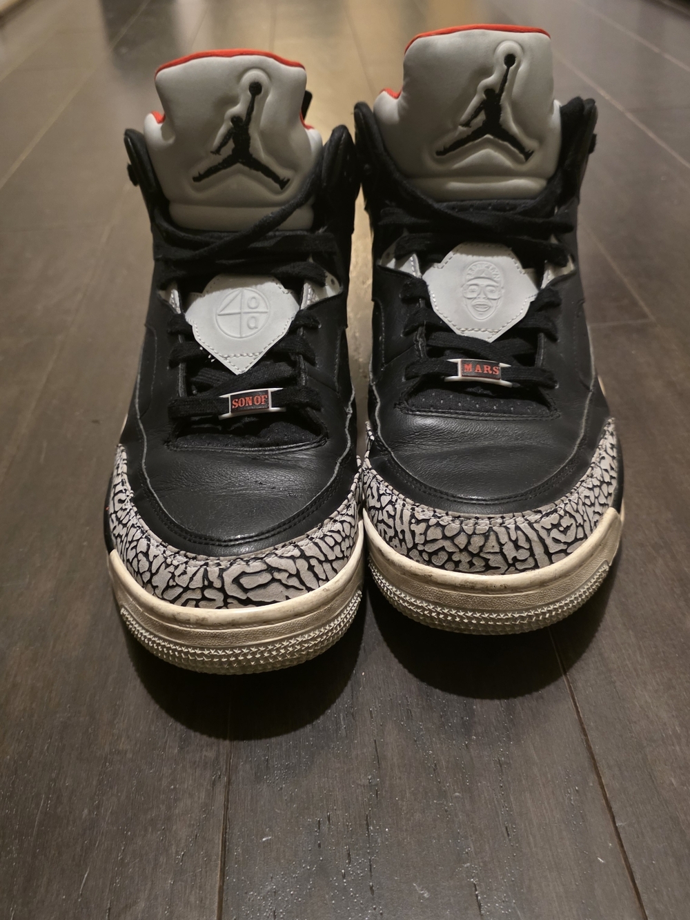 Nike Air Jordan Son of Mars Black/Gray Elephant Print Sneakers Sz 13